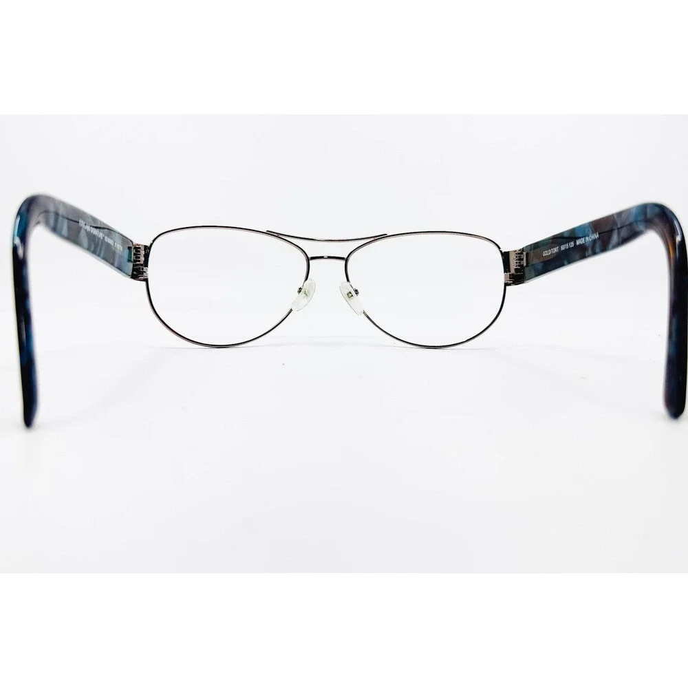 Kirkland Signature Eyeglasses Womens Gold Tortoise Aviator Frame 60-15-135